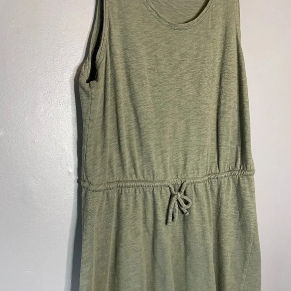 GAP army green drawstring waist cotton dress size small - Picture 2 of 5